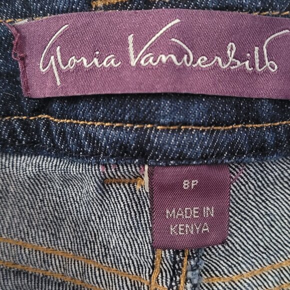 Gloria Vanderbilt Rolled Hem Dark Wash 5 Pocket Jean Shorts Size 8P - Picture 3 of 7